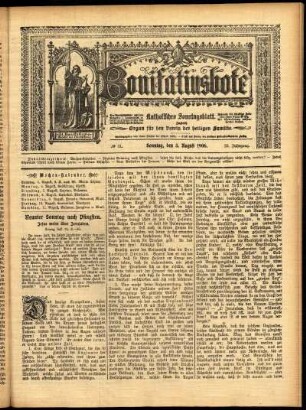 Erste Ausgabe vom Sonntag, den 05. August 1906.