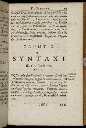 Caput X. De Syntaxi seu Constructione Græca.
