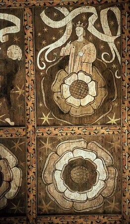 Kassettendecke mit Heiligendarstellungen