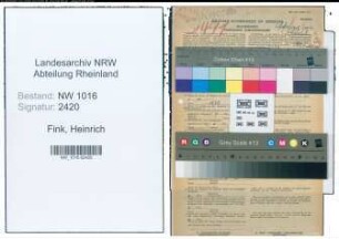 Entnazifizierung Heinrich Fink , geb. 29.08.1897 (Postschaffner)