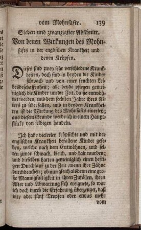 Sieben und zwanzigster Abschnitt. Von denen Wirkungen des Mohnsafts in der englischen Krankheit und denen Kröpfen.