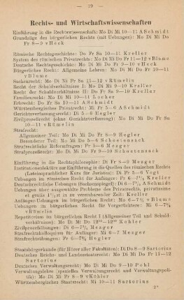 19-23, Rechts- und Wirtschaftswissenschaften – Medizin