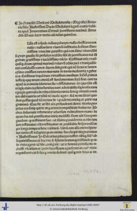 Jo. Francisci Marliani…oratio habita apud Innocentium…