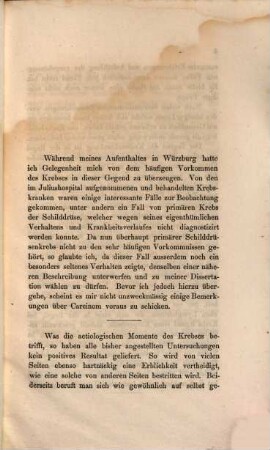 Betrachtungen über einen Fall von primären Krebs der Schilddrüse