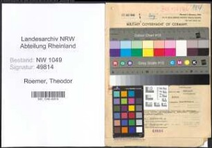 Entnazifizierung Theodor Roemer , geb. 10.08.1921 (Stadtinspektor)