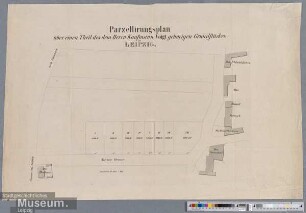 Parzellirungsplan über ein Theil des dem Herrn Kaufmann Voigt gehärigen Grundstücks in Leipzig