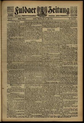 Erste Ausgabe vom Samstag, den 27. Juli 1912.