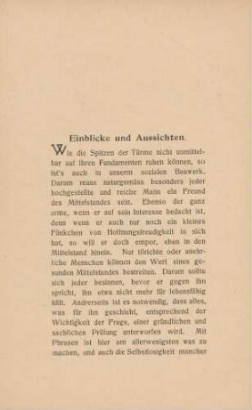 Einblicke und Aussichten
