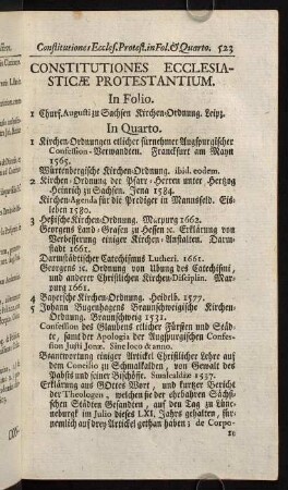 523-525, Constitutiones Ecclesiasticae Protestantium.