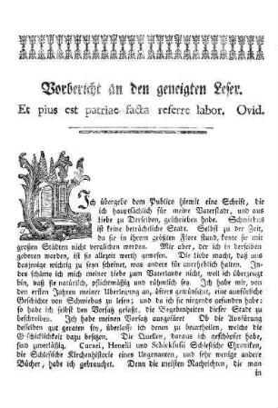 Vorbericht an den geneigten Leser