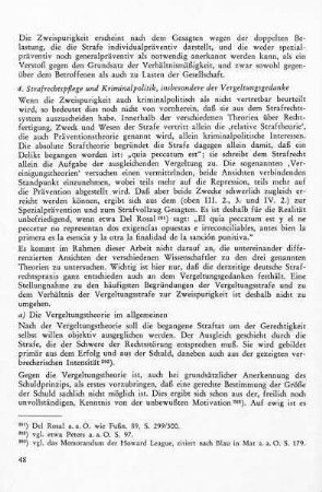 4. Strafrechtspflege und Kriminalpolitik, insbesondere der Vergeltungsgedanke