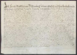 Instrumentum cautionis des Franz Gottlieb von Blittersdorff.