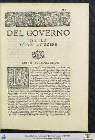 XIII. Del Governo Della Republica Svizzere.