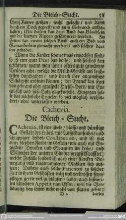Cachexia. Die Bleich-Sucht