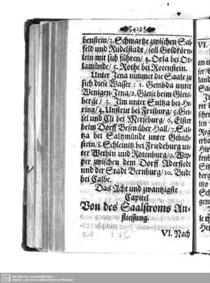 Das Acht und zwantzigste Capitel. Von des Saalstroms Anliessung