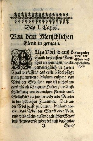 Miseriae Vitae Hvmanae, 1