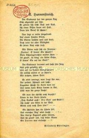 Patriotisches Gedicht zum 1. Weltkrieg