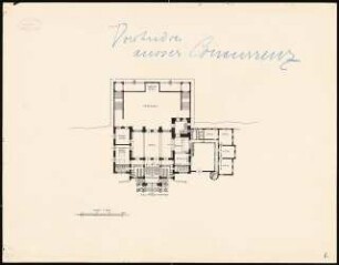 Gesellschaftshaus: Vorstudie, Grundriss 1:200