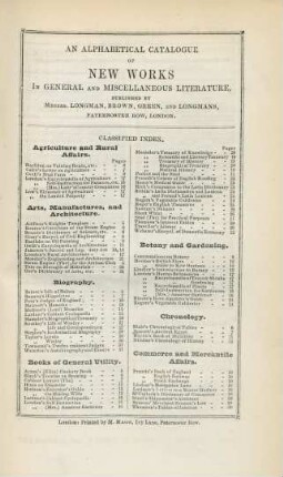 An alphabetical catalogue of new works in general ...