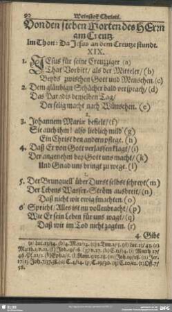 Von den sieben Worten des Herrn am Creutz