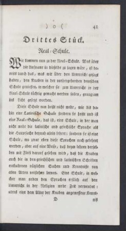 Drittes Stück. Real-Schule