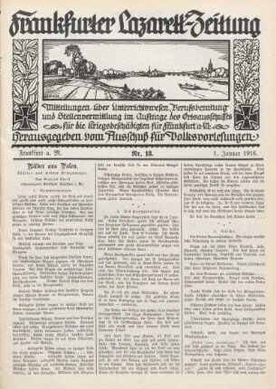 1916: Frankfurter Lazarett-Zeitung