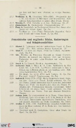 Französische und englische Stiche, Radierungen und Schabkunstblätter (Nr. 2217-2540)