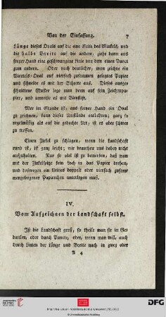 IV. Vom Aufzeichnen der Landschaft selbst