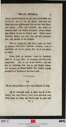 IV. Vom Aufzeichnen der Landschaft selbst