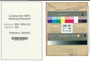 Entnazifizierung Heinrich Thiemann , geb. 17.03.1907 (Betriebsinhaber)