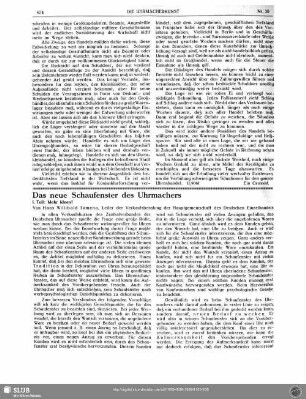 Das neue Schaufenster des Uhrmachers (1. Teil)