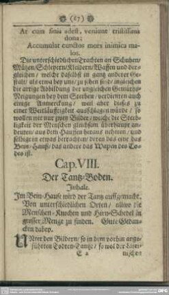 Cap. VIII. Der Tantz-Boden