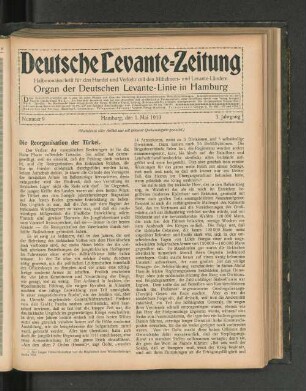 Die Reorganisation der Türkei.
