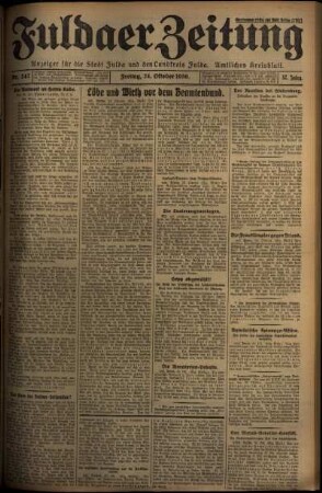 Erste Ausgabe vom Freitag, den 24. Oktober 1930.