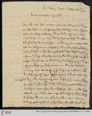 Korrespondenz Karl Immanuel Nitzsch / Carl Ullmann: Brief von Carl Ullmann an Karl Immanuel Nitzsch