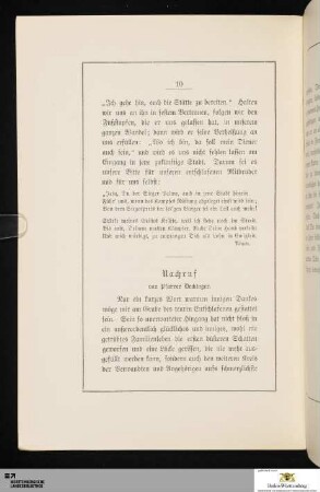 Nachruf von Pfarrer Deckinger