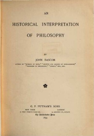 An Historical Interpretation of Philosophy