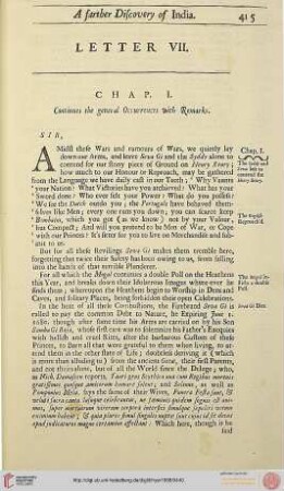 Letter VII, A Farther Discovery of India