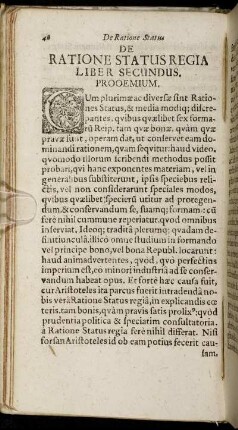De Ratione Status Regia Liber Secundus.
