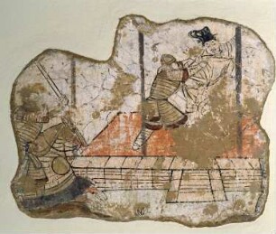 Bimbisaras Gefangennahme (Szene aus der Amitayurdhyana Sutra)