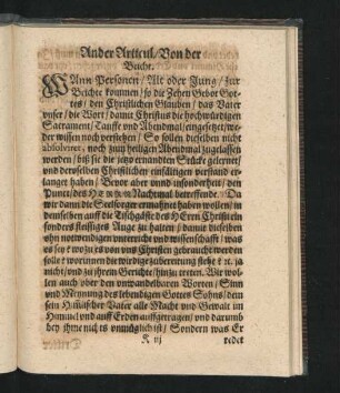 Ander Articul/ Von der Beicht