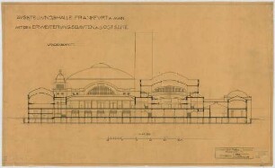 Thiersch, Friedrich von; Frankfurt / Main (Hessen); Festhalle - Ostseite (Längsschnitt)