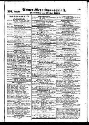 597. Ausgabe. Dienstag, 20. Juli 1915