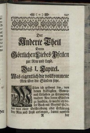 Das I. Capitel. Was eigentlich die vollkommene Reu über die Sünden seye. - Das V. Capitel Die dritte zur Reu und Buß aufmunterende Beweg-Ursach [...]