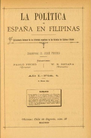 Núm. 4. 31 Marzo 1891
