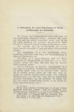 J. Anwendung der neuen Bauordnung bei Grenzveränderungen der Grundstücke