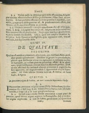 Caput IV. De Qualitate.