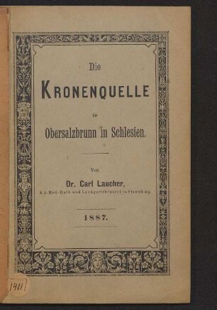 Die Kronenquelle zu Obersalzbrunn in Schlesien