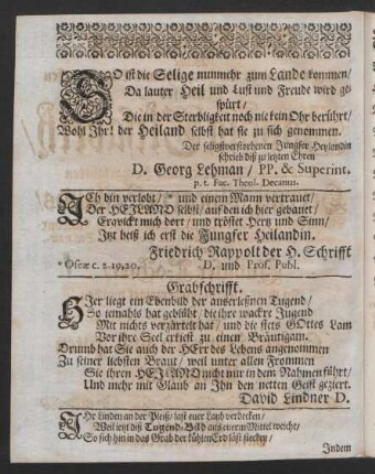 Grabschrifft.