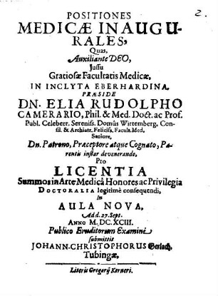 Positiones Medicae Inaugurales